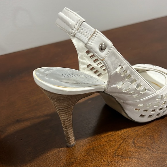 Women’s White Slingback Open Toed High Heels - Picture 4 of 6